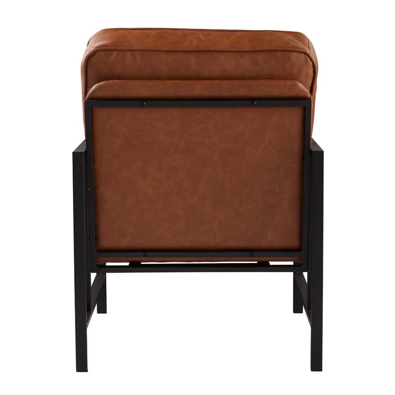 Karynmere Armchair, Brown Faux Leather, 22.75" - Image 5