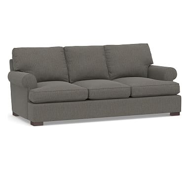 Townsend Roll Arm Upholstered Sofa 87", Polyester Wrapped Cushions, Chenille Basketweave Charcoal - Image 0