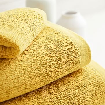 Everyday Textured Organic Towel Set, Frost Gray, Set of 6 - Image 1