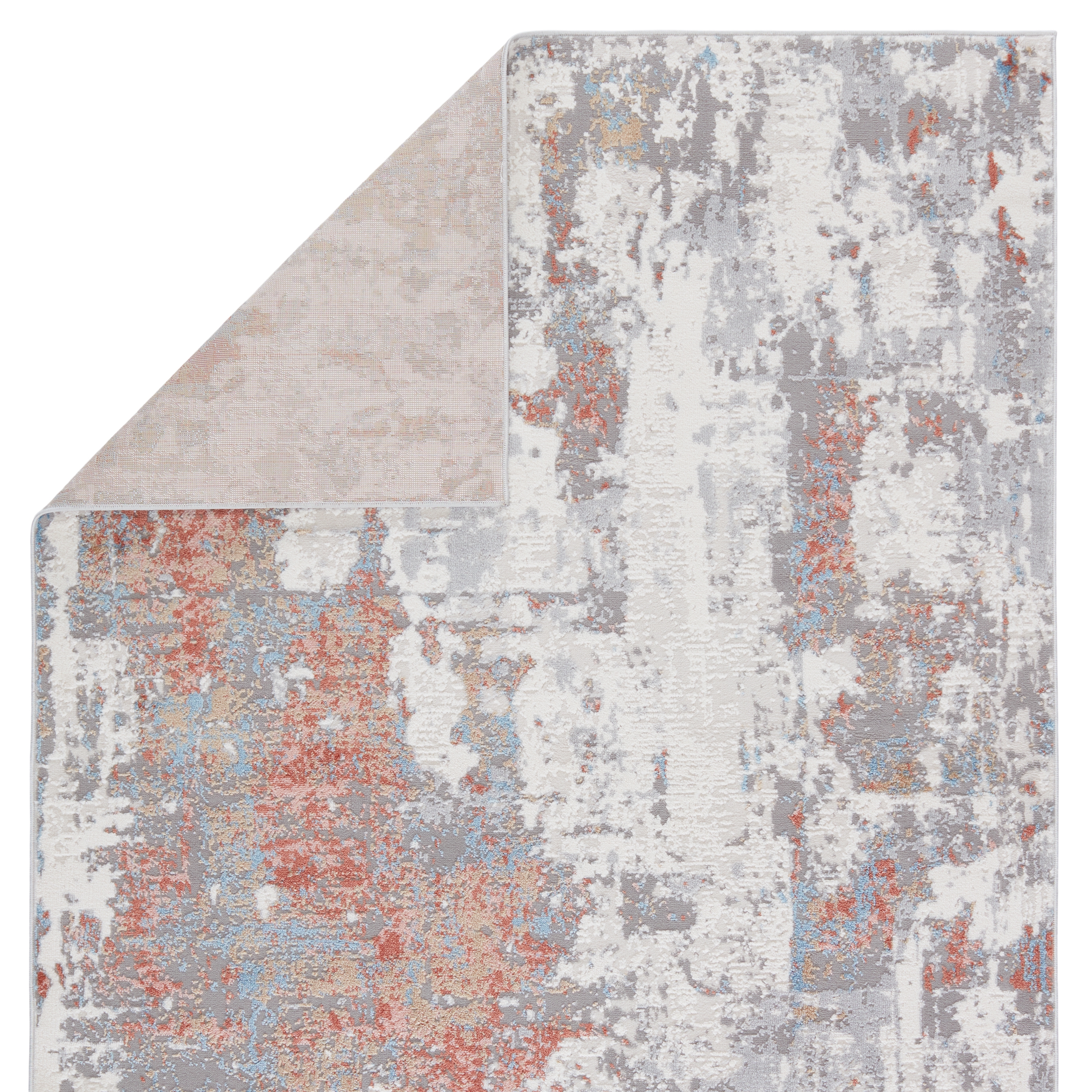 Vibe by Tocarra Abstract Gray/ Red Area Rug (5'X8') - Image 2