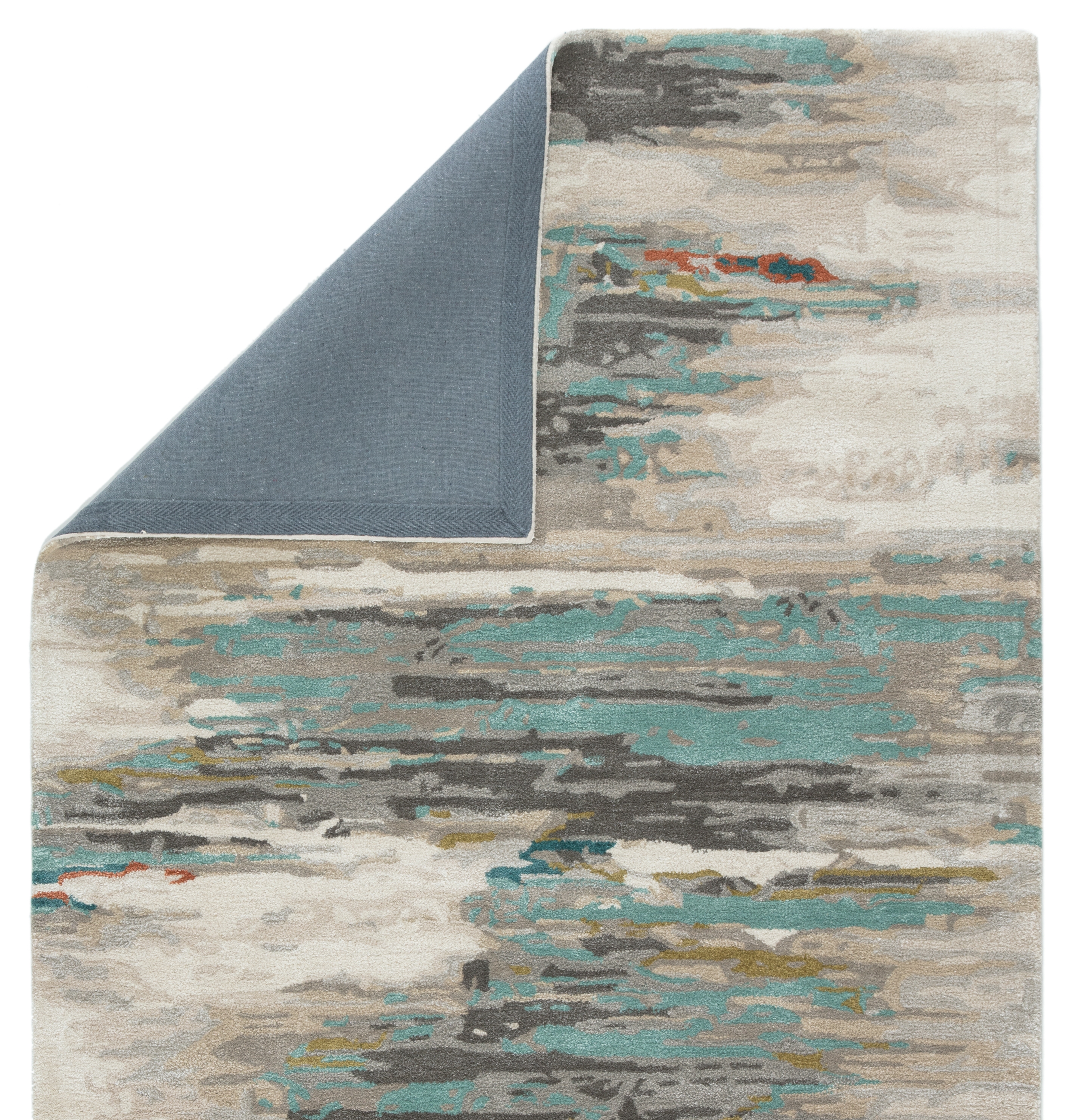 Ryenn Handmade Abstract Gray/ Blue Area Rug (10'X14') - Image 2