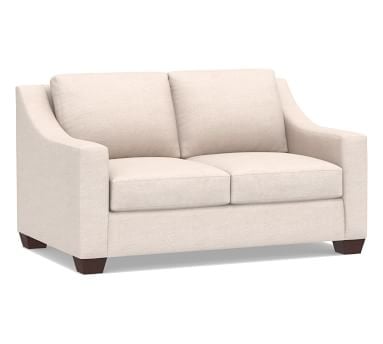 York Slope Arm Upholstered Loveseat 70.5", Down Blend Wrapped Cushions, Premium Performance Basketweave Pebble - Image 2