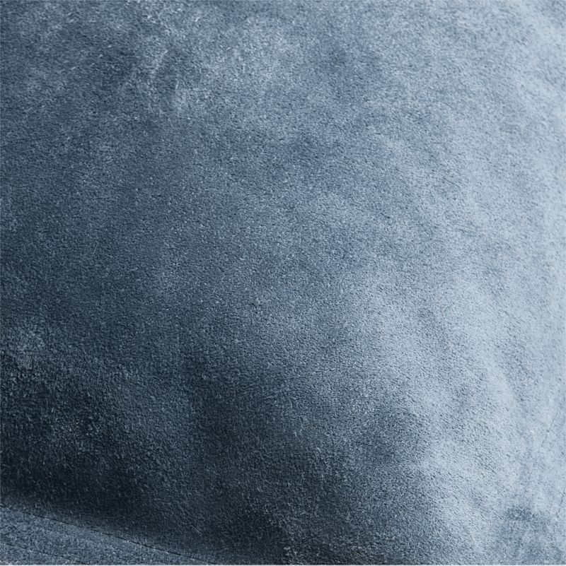 Hyde Pieced Suede 23x23 Coy Blue Throw Pillow with Feather Insert - Image 5