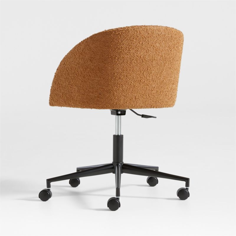 Finch Maple Brown Boucle Kids Desk Chair with Black Base - Image 5