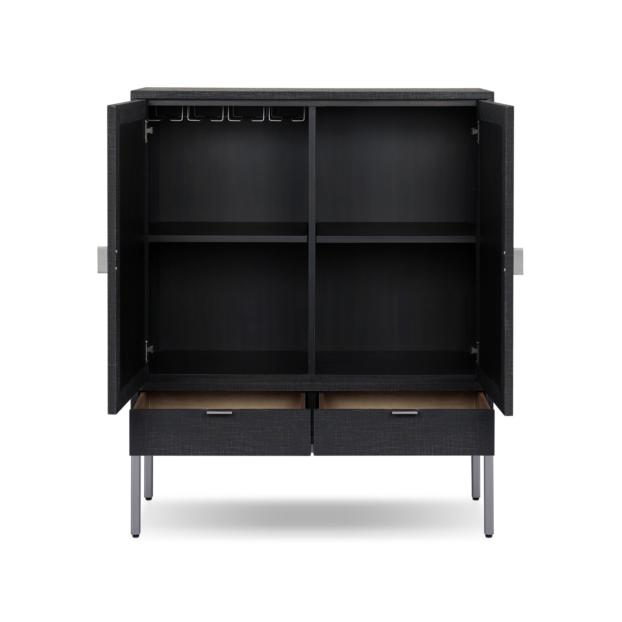 Cressida Bar Cabinet - Black Linen - Image 7