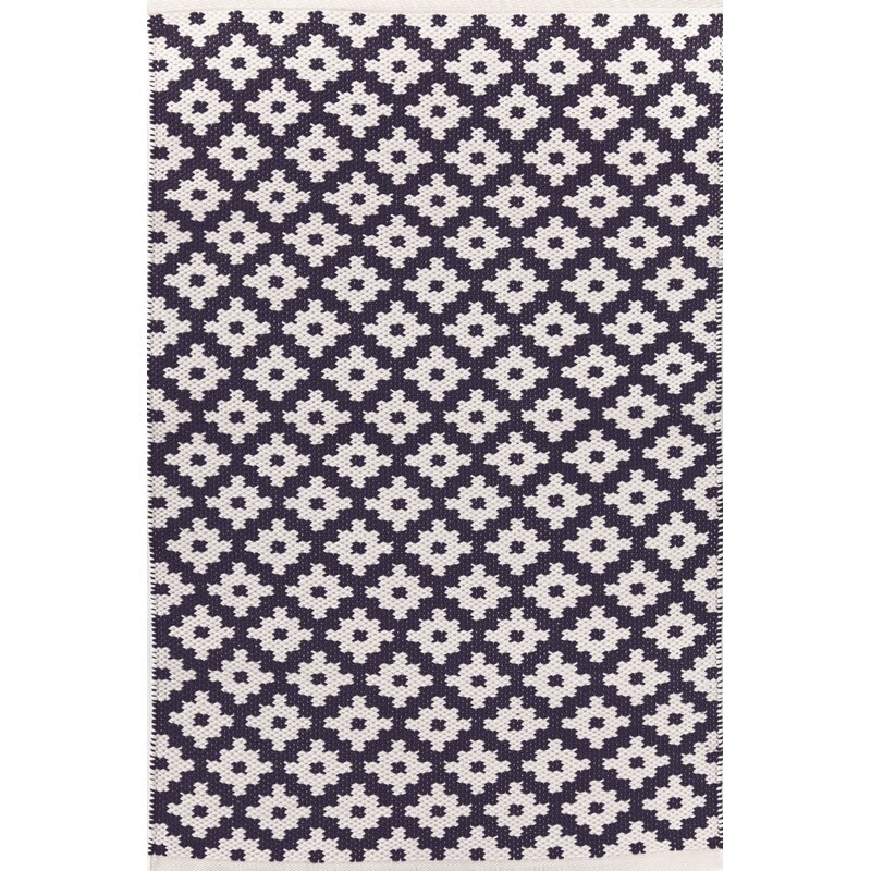 Dash and Albert Rugs Samode Geometric Hand-Knotted Navy/Ivory Area Rug - Image 0