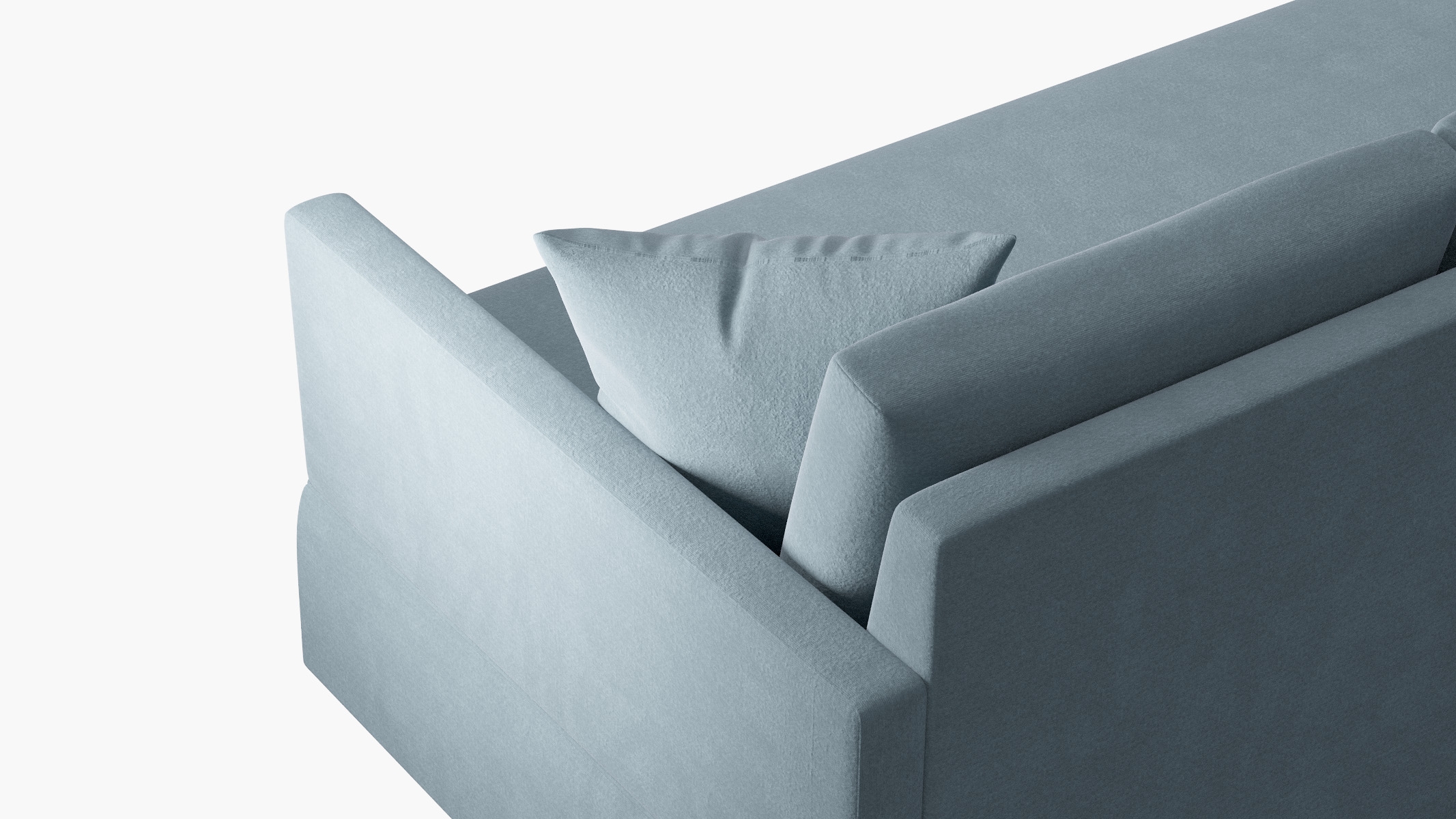 Skirted Track Arm Sofa, Heron Luxe Velvet, Standard (39") - Image 4