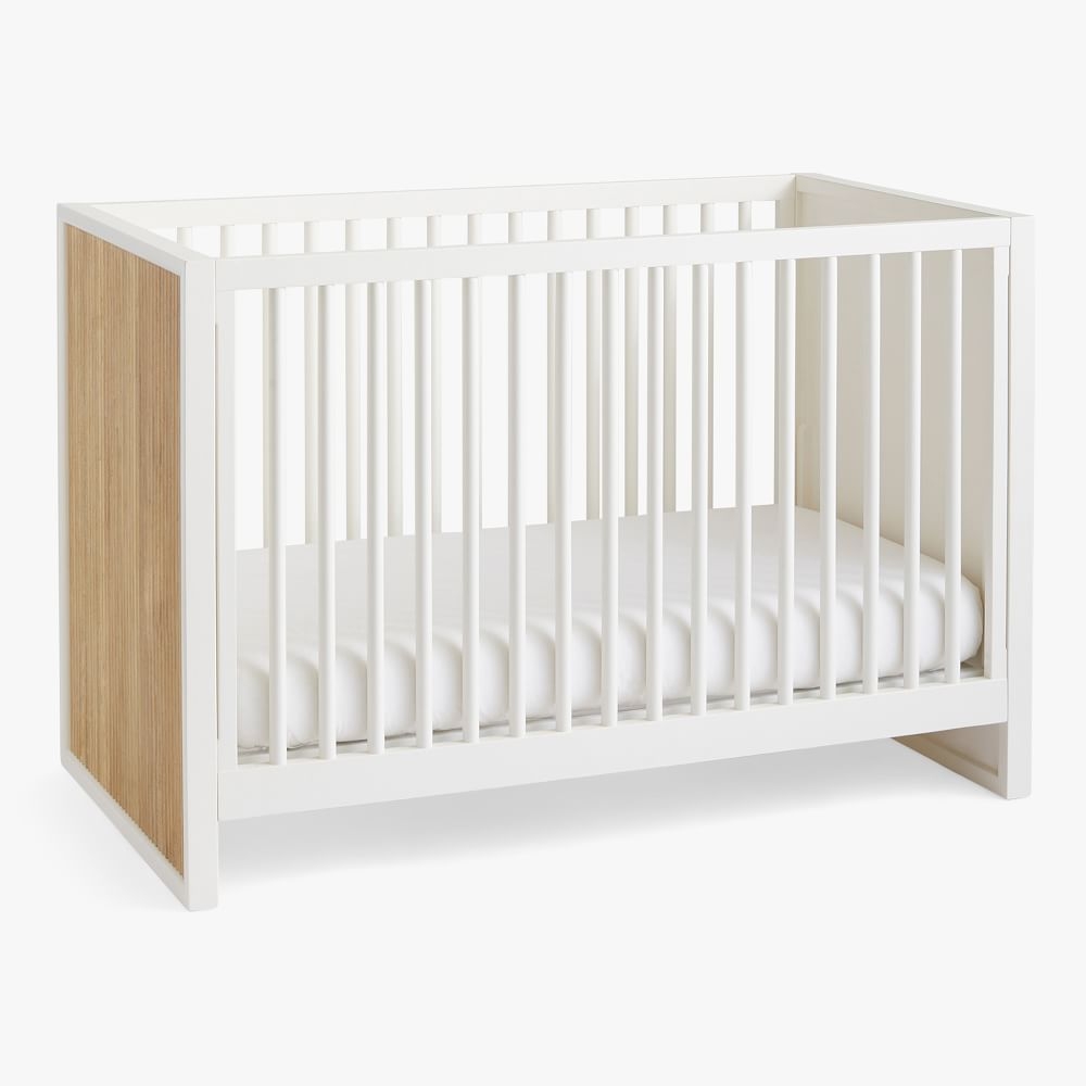 Quinn Crib and Lullaby Crib Mattress, Cerused White - Image 0