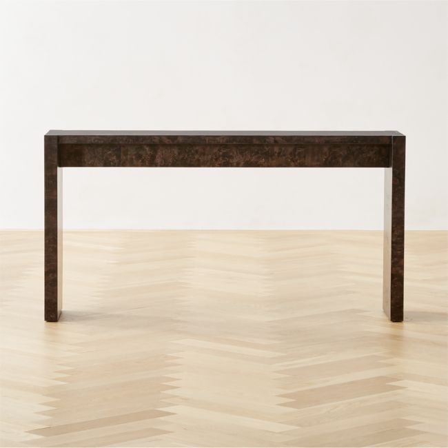 Niche 54" Black Burl Wood Console Table - Image 0