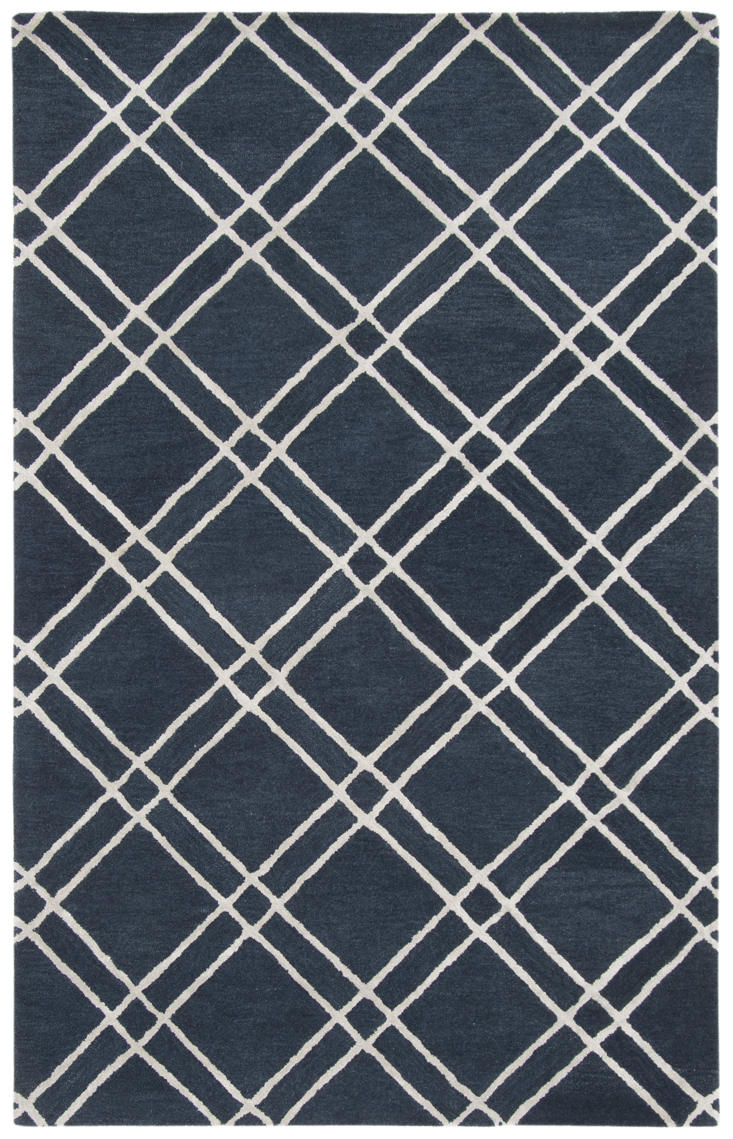 Arlo Home Hand Tufted Area Rug, HIM901N, Navy/Silver,  5' X 8' - Image 0