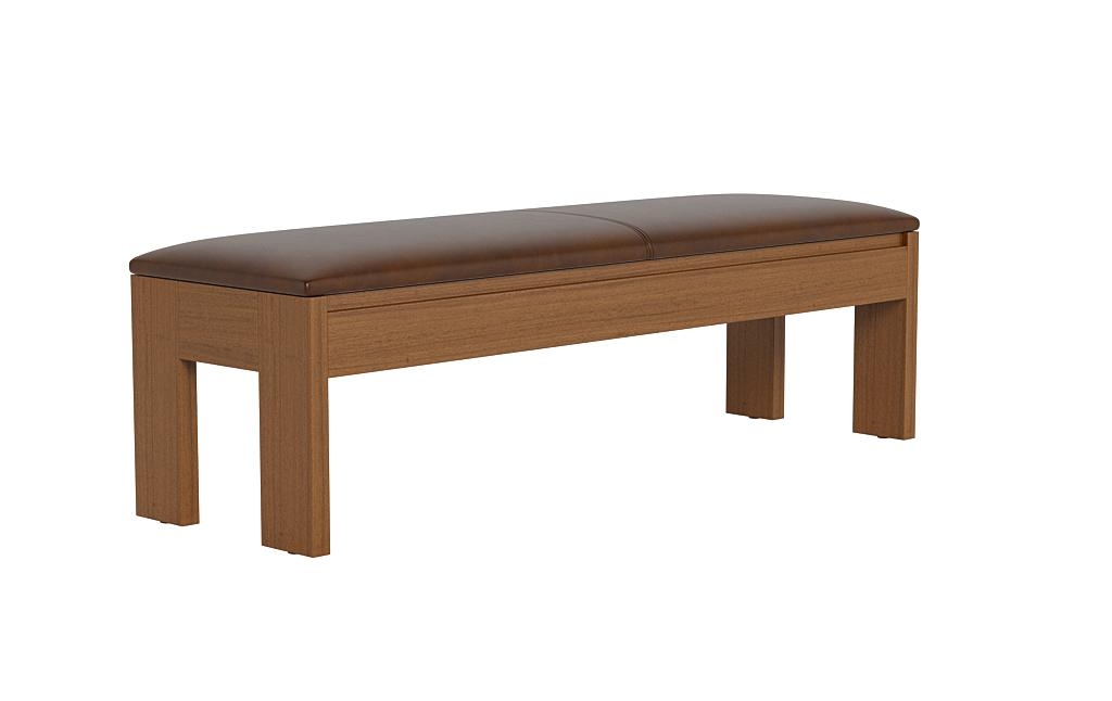 Cade Leather Wood Framed Upholstered Storage Bench - Image 1