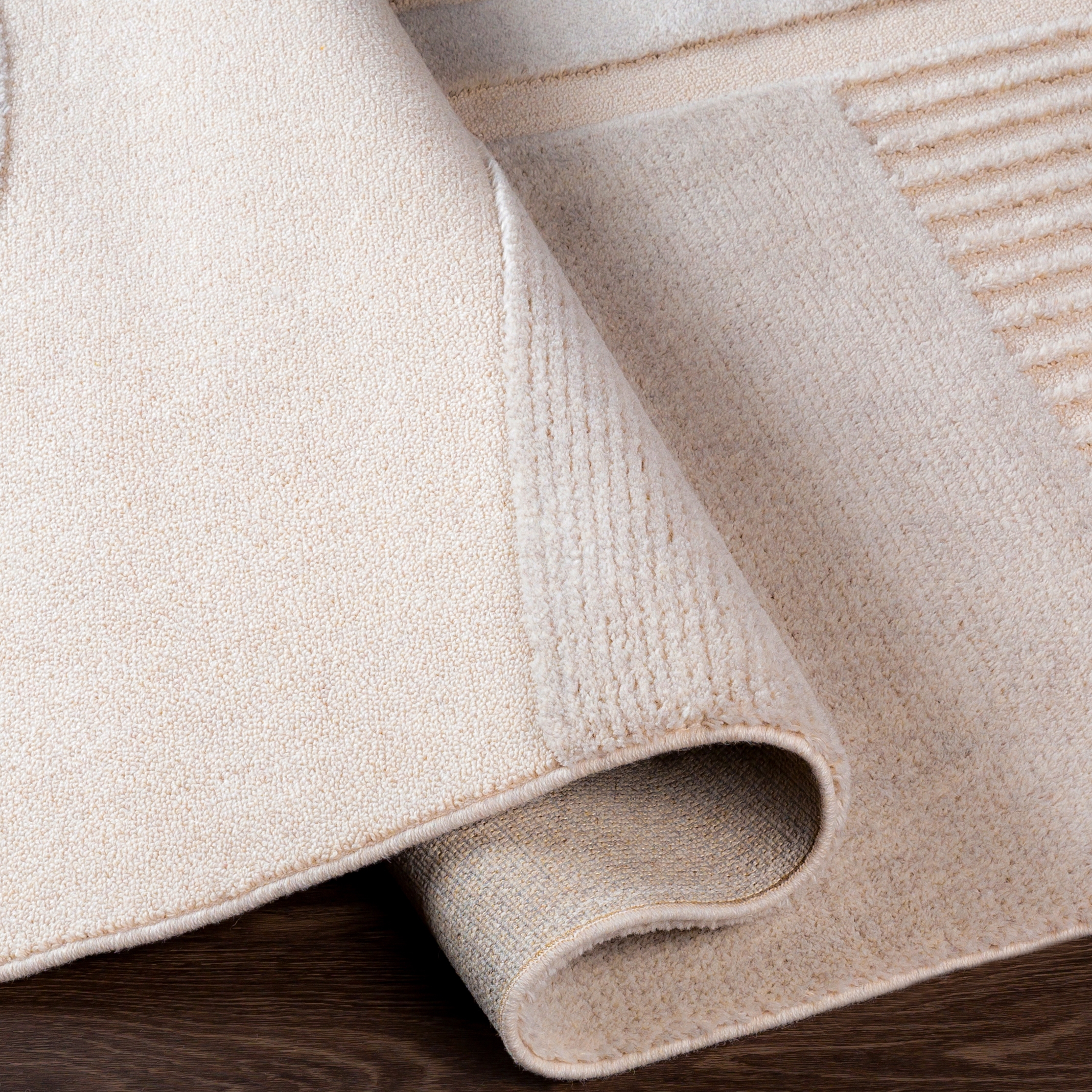 Flux Beige Indoor 2' x 2'11" Machine Woven Rug - Image 4