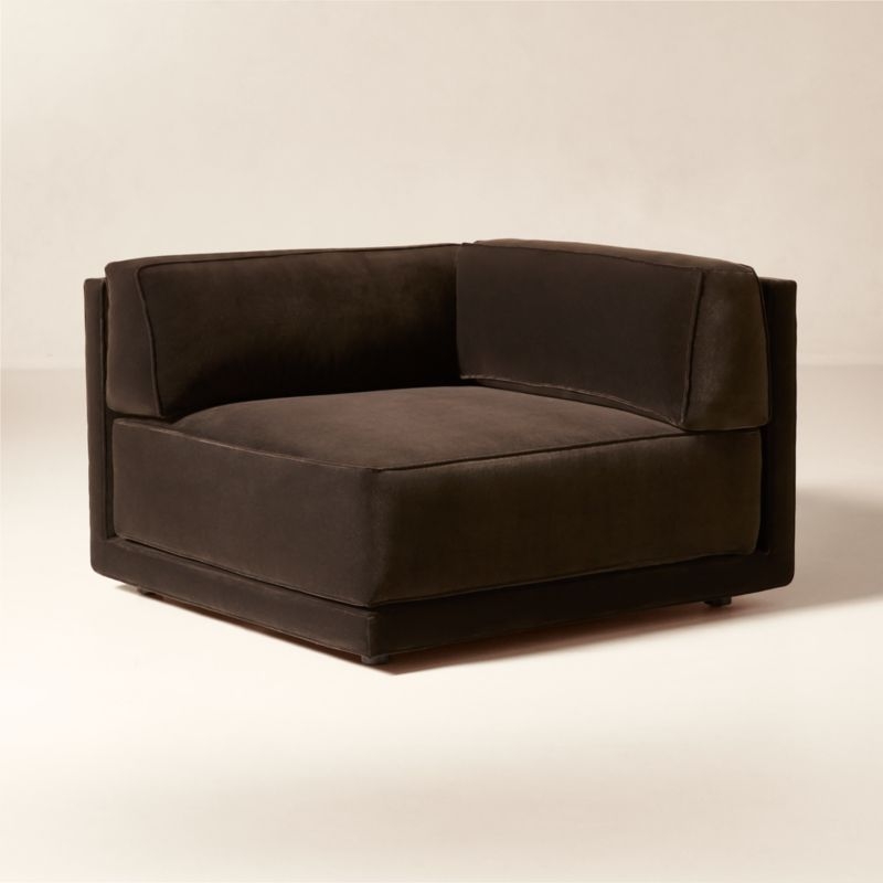 Oriole Dark Brown Performance Velvet Corner Chair - Image 6