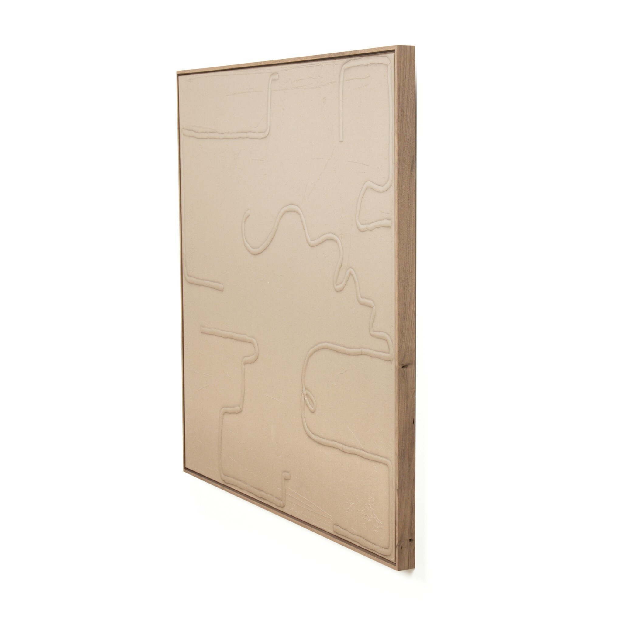 Squiggle II by Blackbird Art Co - Rustic Walnut Floater - Image 1