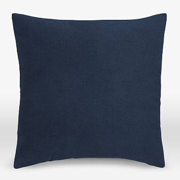 Upholstery Fabric Pillow Cover, Square, 18"x18", Performance Velvet, Ink Blue - Image 0