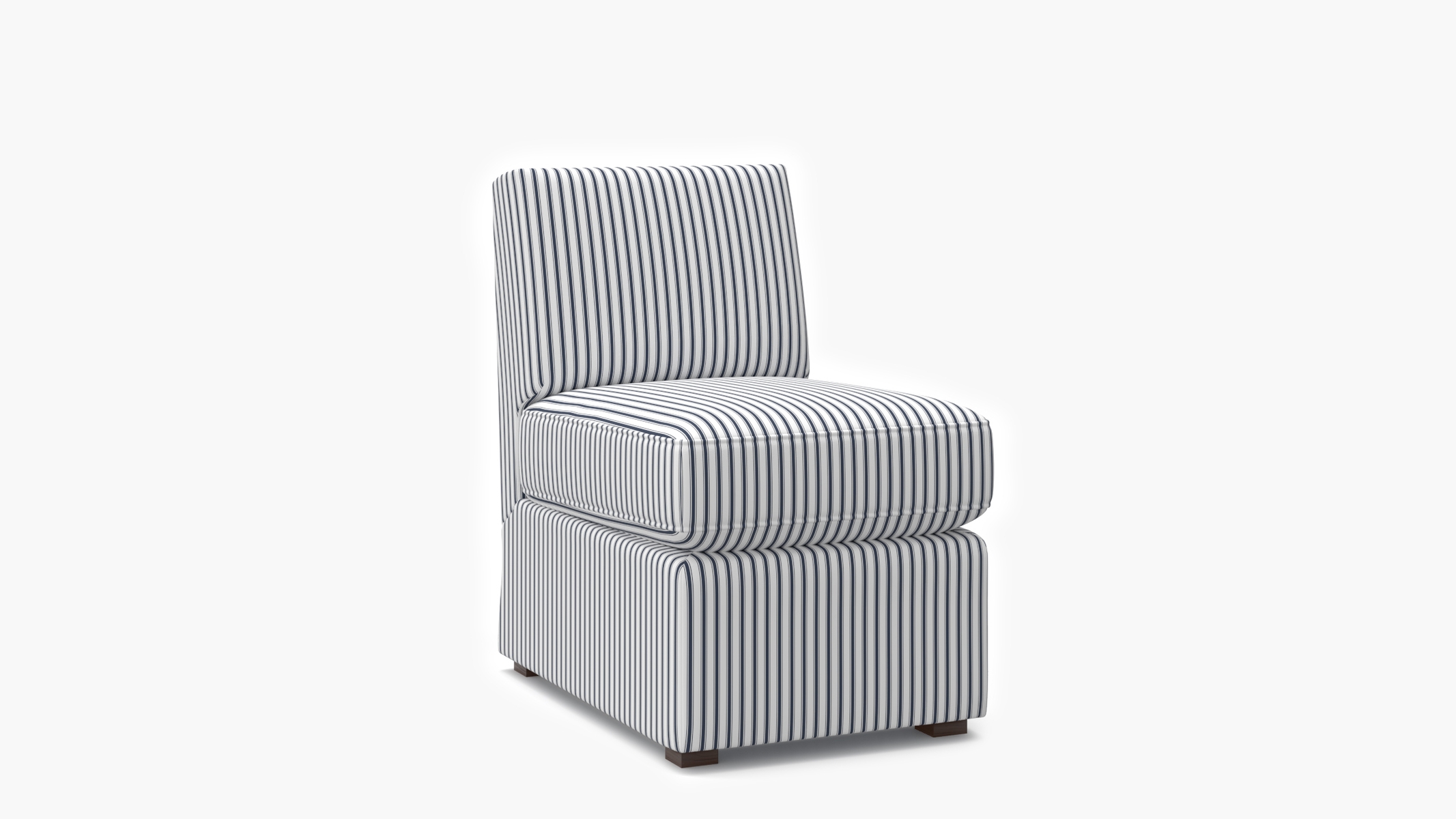 Petite Slipper Chair, Navy Classic Ticking Stripe - Image 1