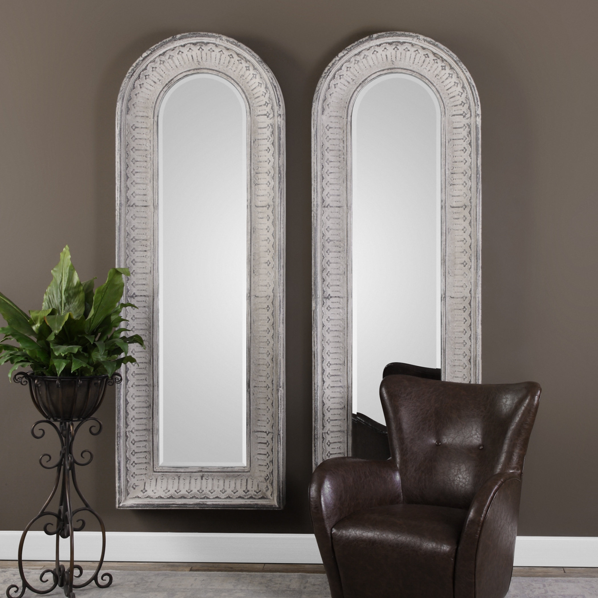 Argenton Aged Gray Arch Mirror - Image 2