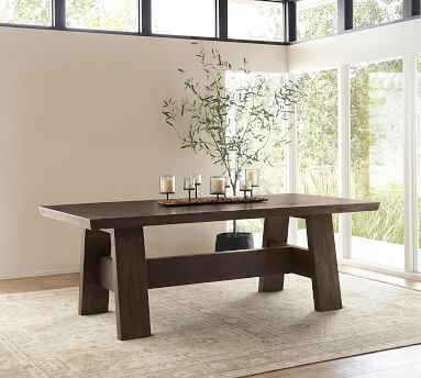 Madera Wood Extending Dining Table, Coffee Bean, 88"-108"L - Image 4