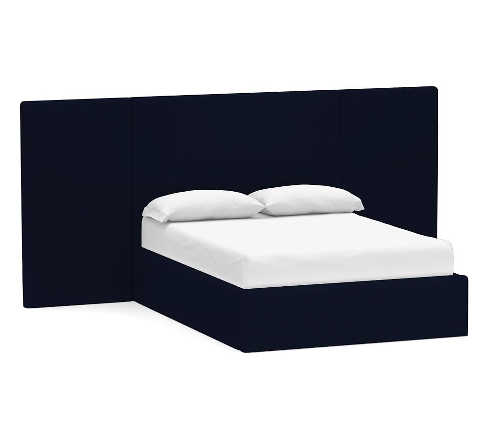 Sorento Upholstered Bed, Queen, Performance Everydaylinen(TM) by Crypton(R) Home Navy - Image 0