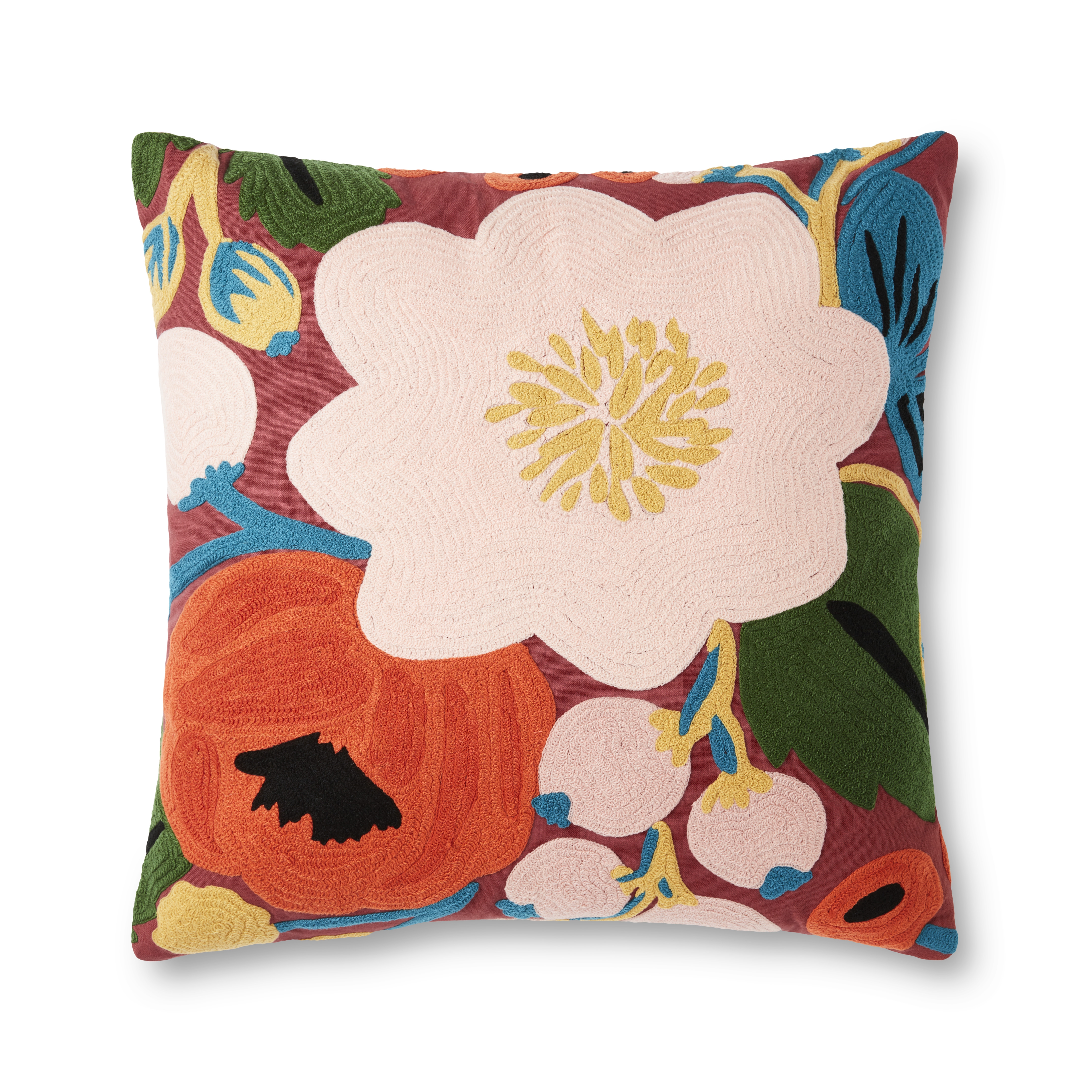 Rifle Paper Co. x Loloi Pillows P6053 Red / Multi 22" x 22" Cover Only - Image 0