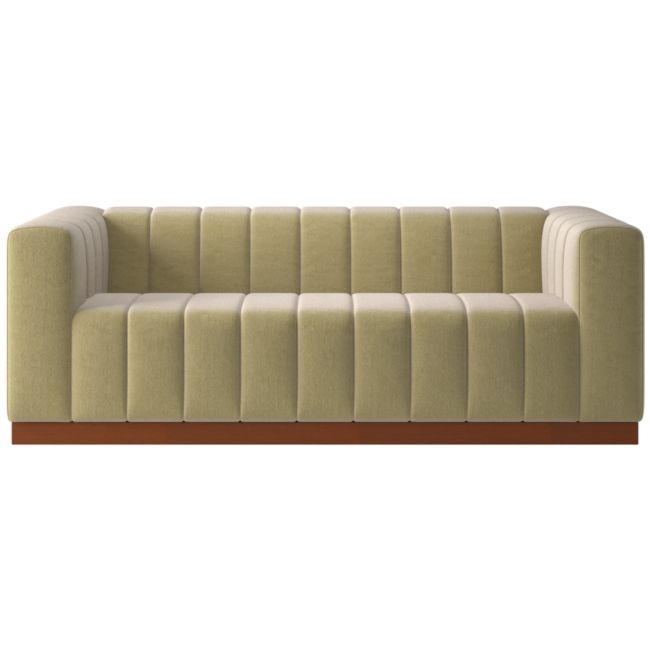 Forte 81" Channeled Sofa with Walnut Base Luca Camel - Image 0
