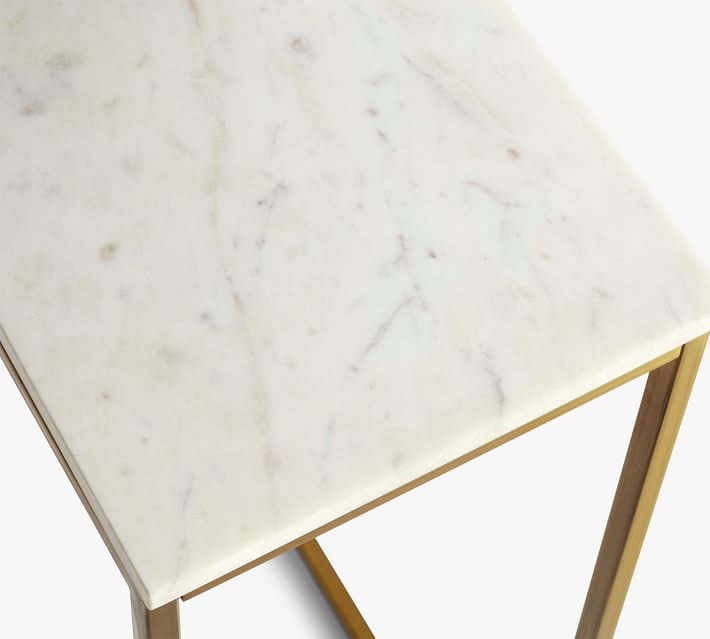 Delaney Marble 36" Console Table, Brass - Image 5