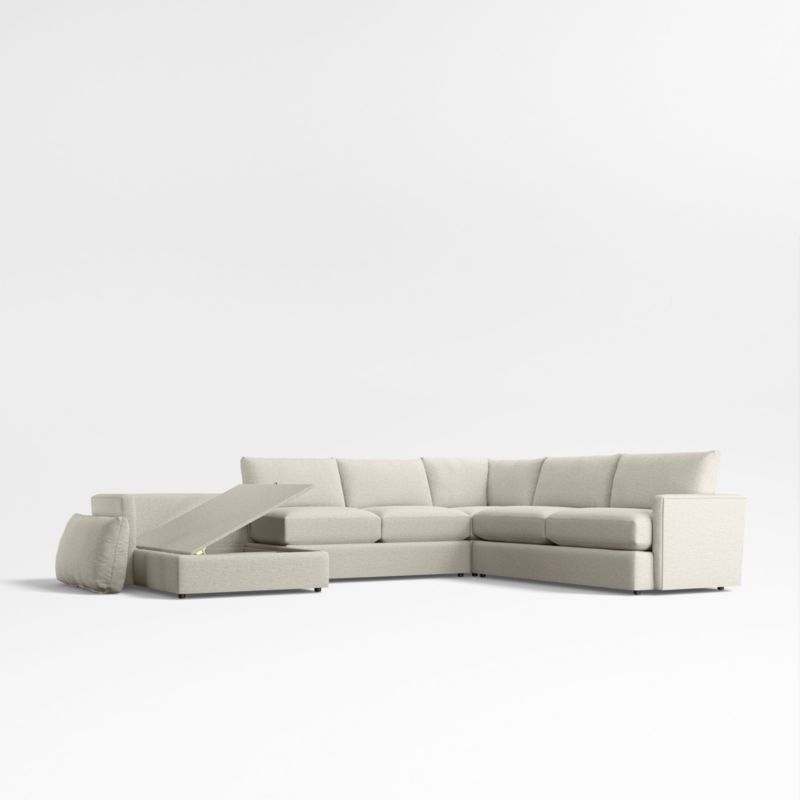 Lounge Classic 4-Piece L-Shaped Sectional Sofa with Storage Chaise - Image 4