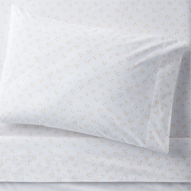 Cozy Cloud Twinkle Savannah Yellow Washed Organic Cotton Kids Twin Sheet Set - Image 0
