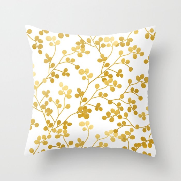 Golden Vines #society6 #decor #buyart Throw Pillow by 83 Oranges Free Spirits - Cover (20" x 20") With Pillow Insert - Outdoor Pillow - Image 0