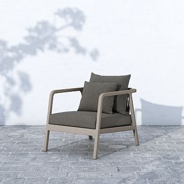 Rope & Wood Outdoor Chair, Charcoal & Weathered Gray - Image 1
