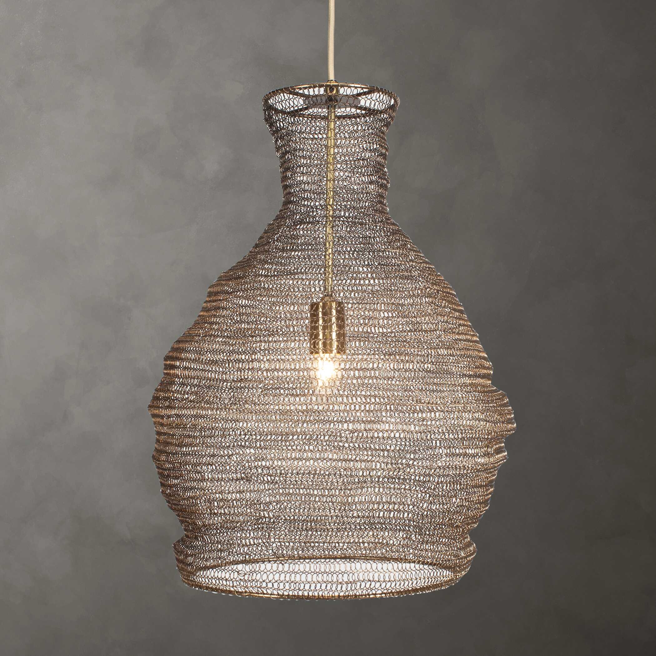 Murmur Woven Brass 1 Light Pendant - Image 1