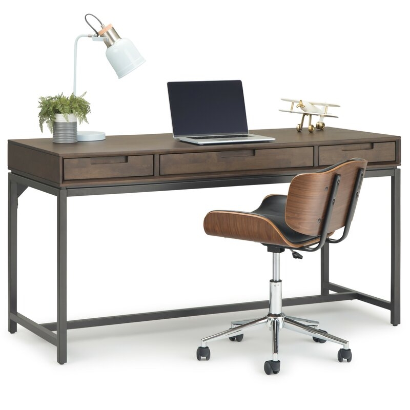 Bertello Solid Wood Desk, Walnut Brown - Image 2