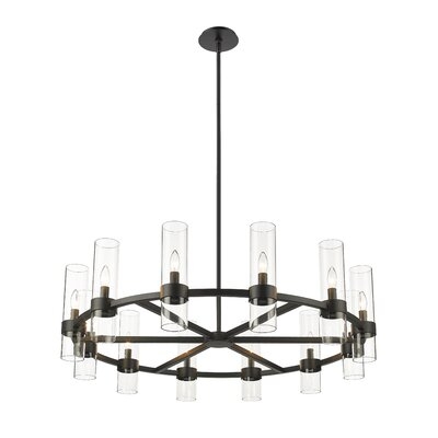 Fouges 12 - Light Candle Style Wagon Wheel Chandelier - Image 0
