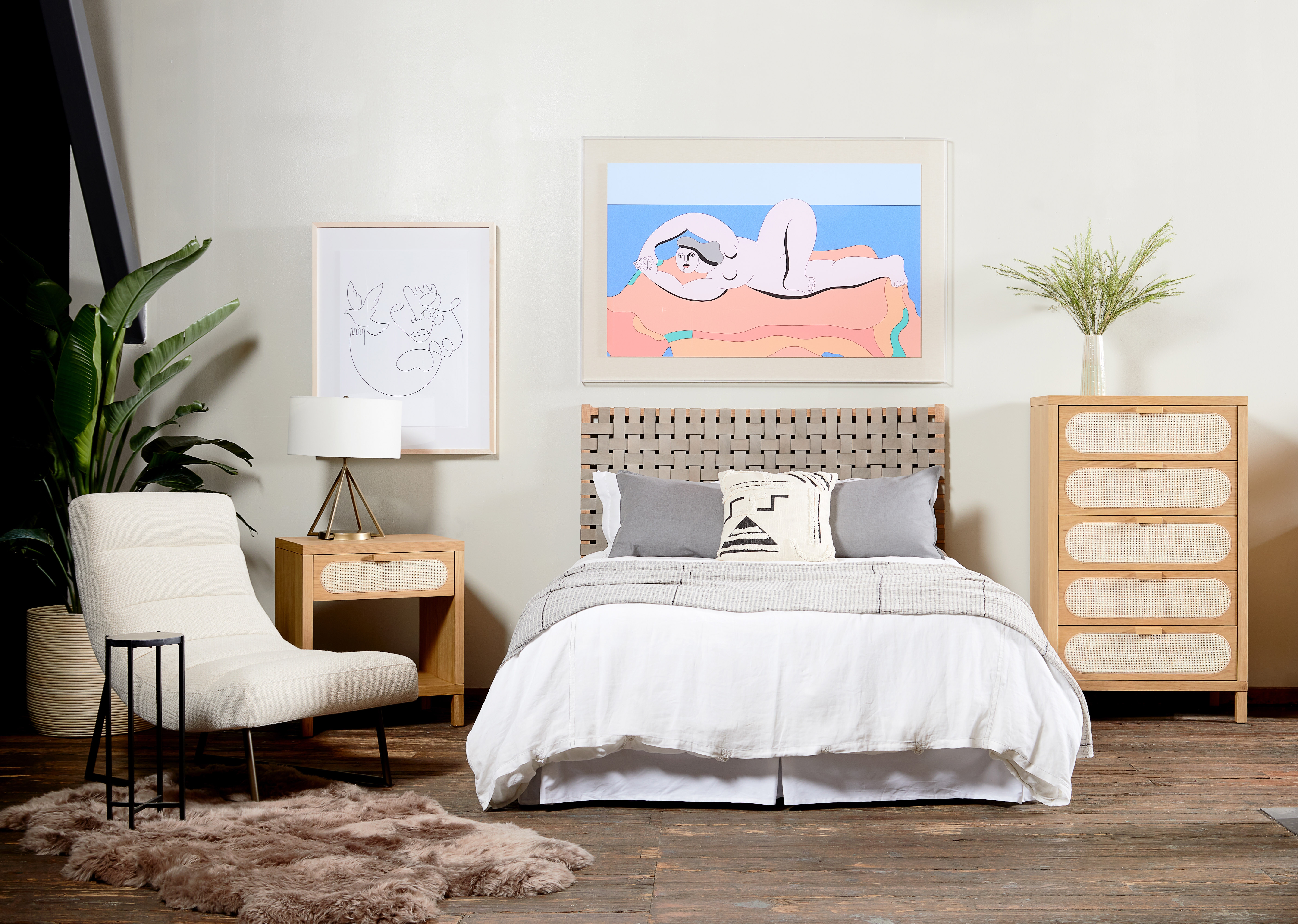 Allegra 5 Drawer Dresser-Natural Cane - Image 10