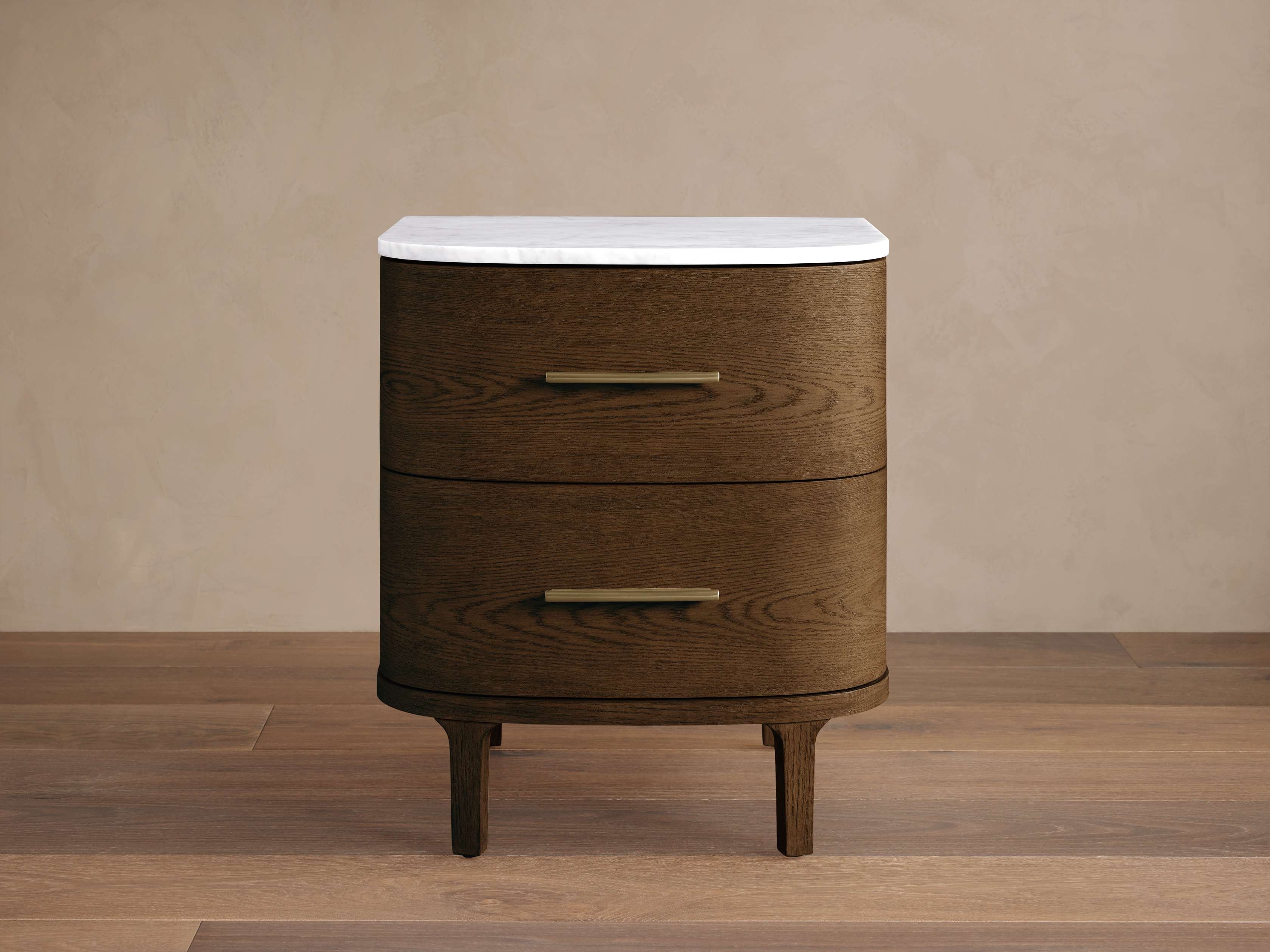 Danny Nightstand in Stone 22" White  Mocha/Carrara Marble - Image 0