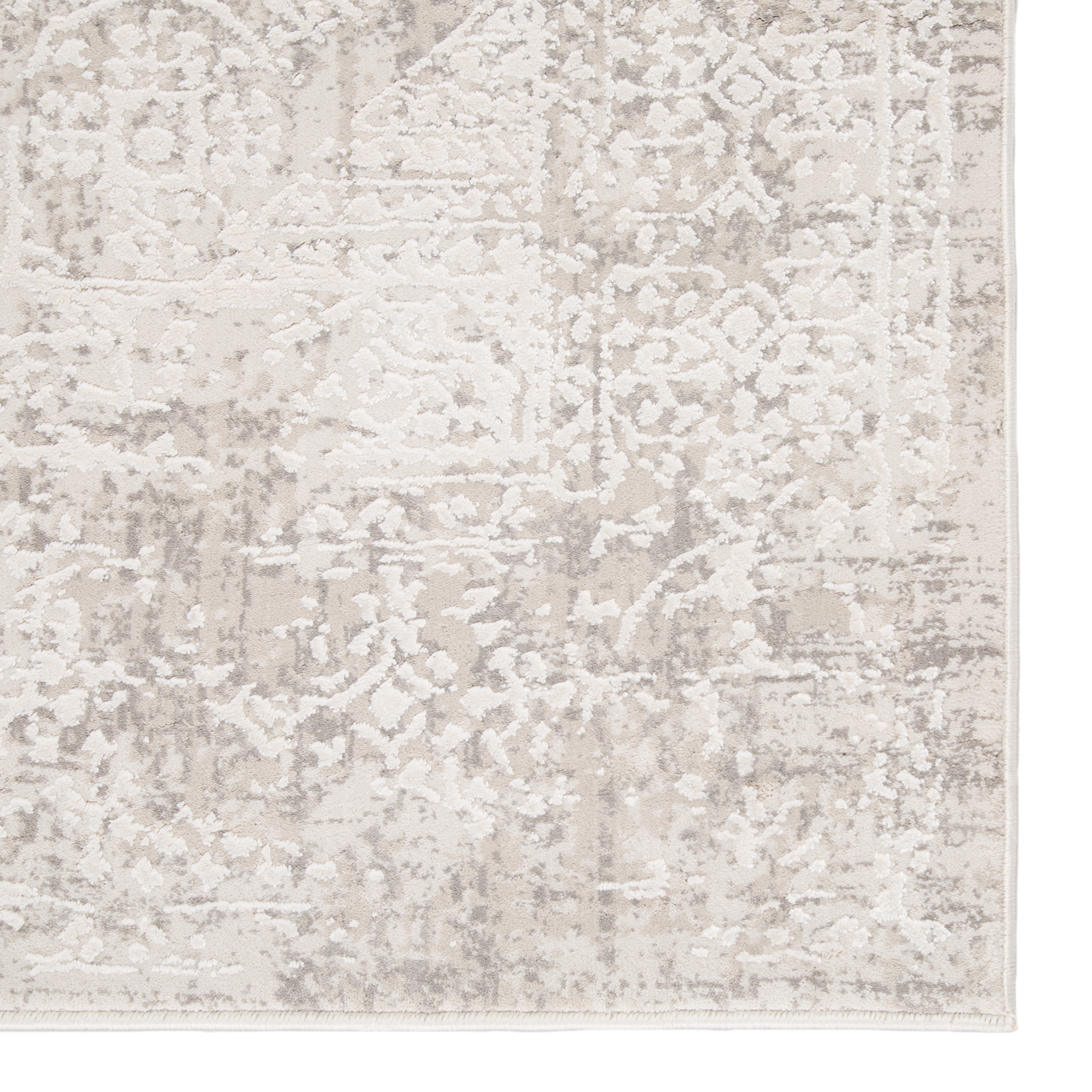 Lianna Abstract Silver/ White Area Rug (5' X 7'6") - Image 3