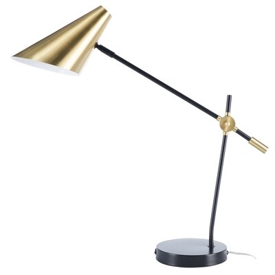 Aleksandra 26" Black/Gold Desk Lamp with USB - Image 0