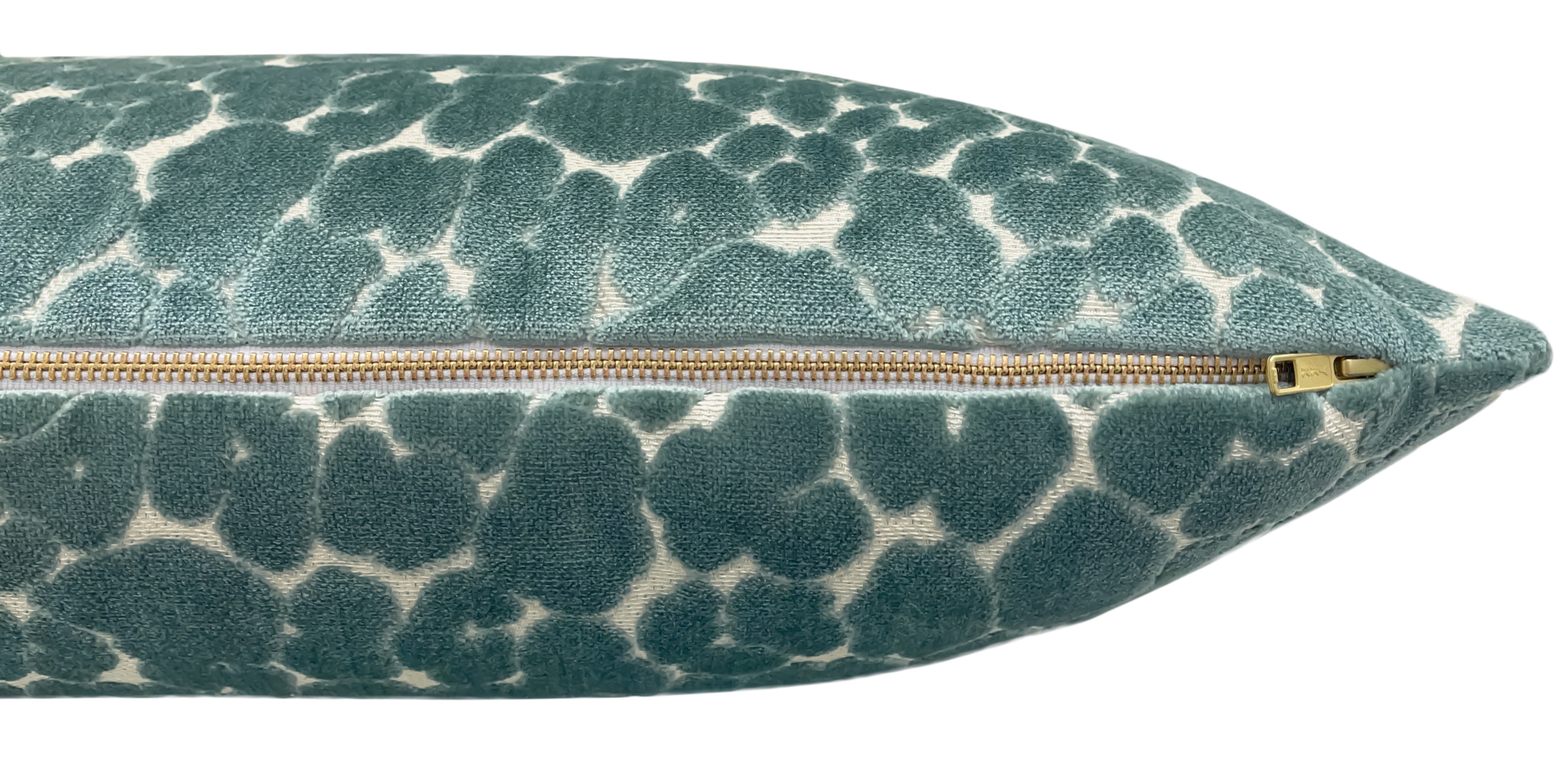 THE XL LUMBAR :: LEOPARD CUT VELVET // TURKISH BLUE - BY THE YARD - Image 1