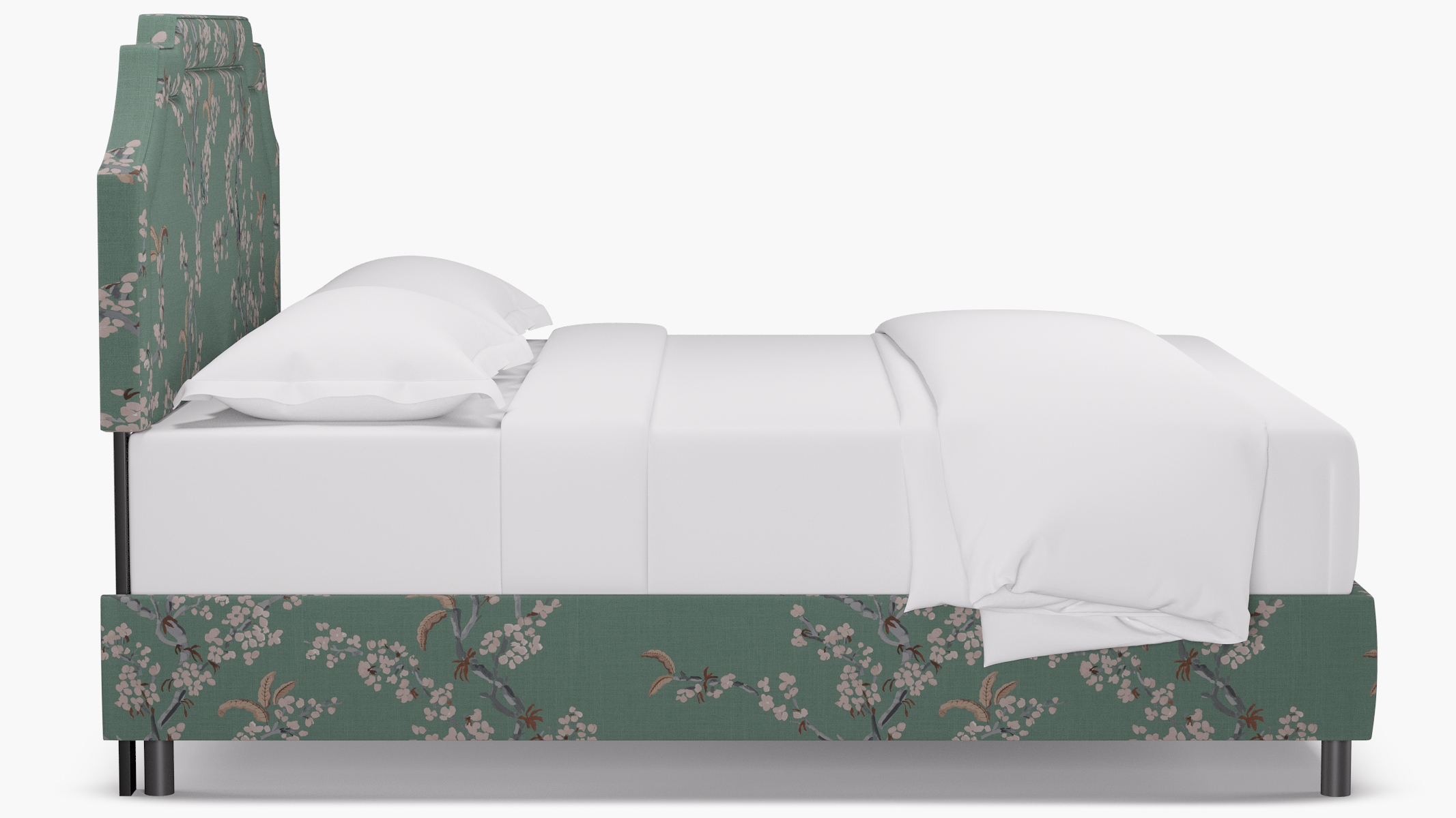 Art Deco Bed, Mint Cherry Blossom, King - Image 2