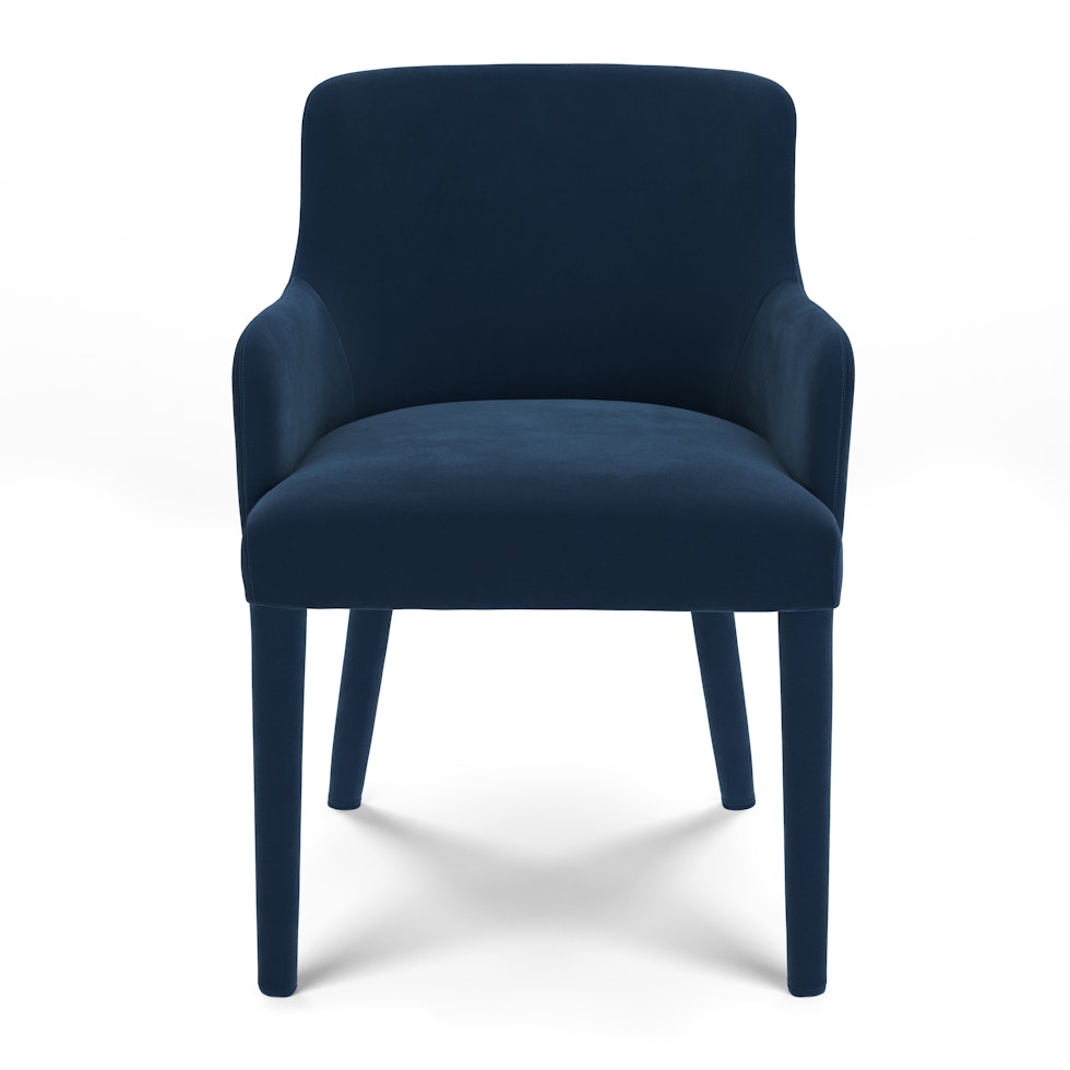 Harris Velvet Dining Armchair - Hale Navy - Image 1