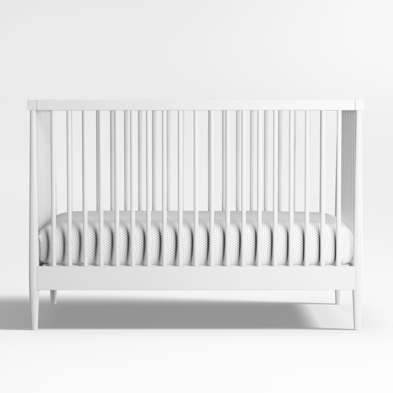 Hampshire White Wood Convertible Baby Crib with Toddler Bed Rail - Image 4