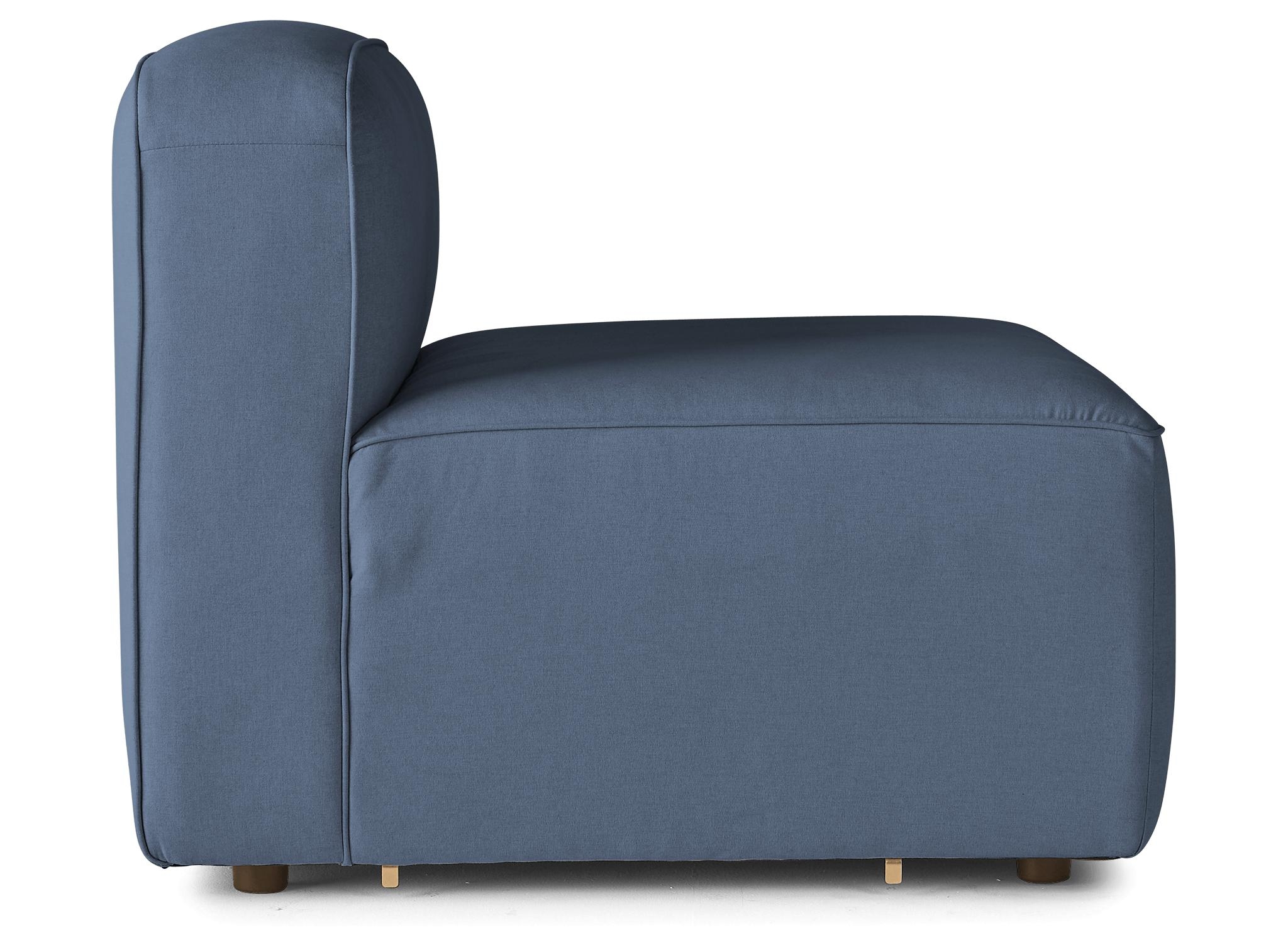 Blue Logan Mid Century Modern Armless Chair - Milo French Blue - Image 2