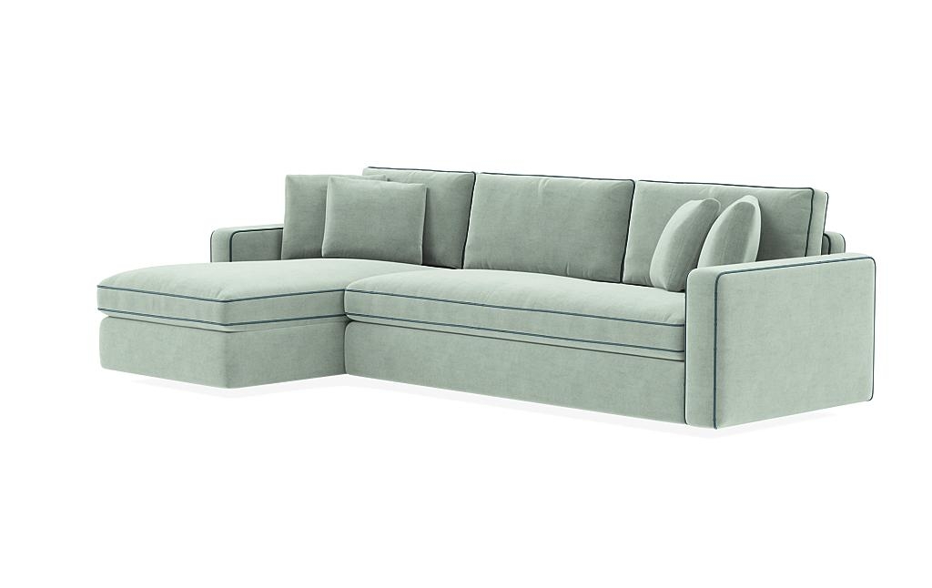 James 3-Seat Left Chaise Sectional with Contrast Piping - Image 2
