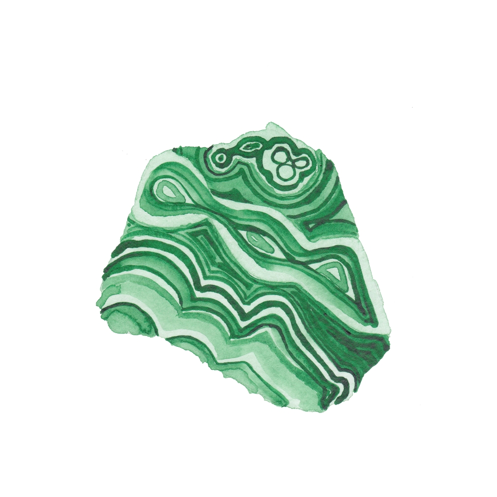 Malachite Specimen I Throw Pillow by The Aestate - Cover (16" x 16") With Pillow Insert - Outdoor Pillow - Image 1