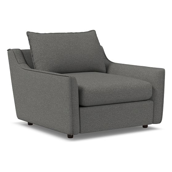 OPEN BOX: Easton Chair, Down, Chenille Tweed, Pewter, Concealed Supports - Image 0