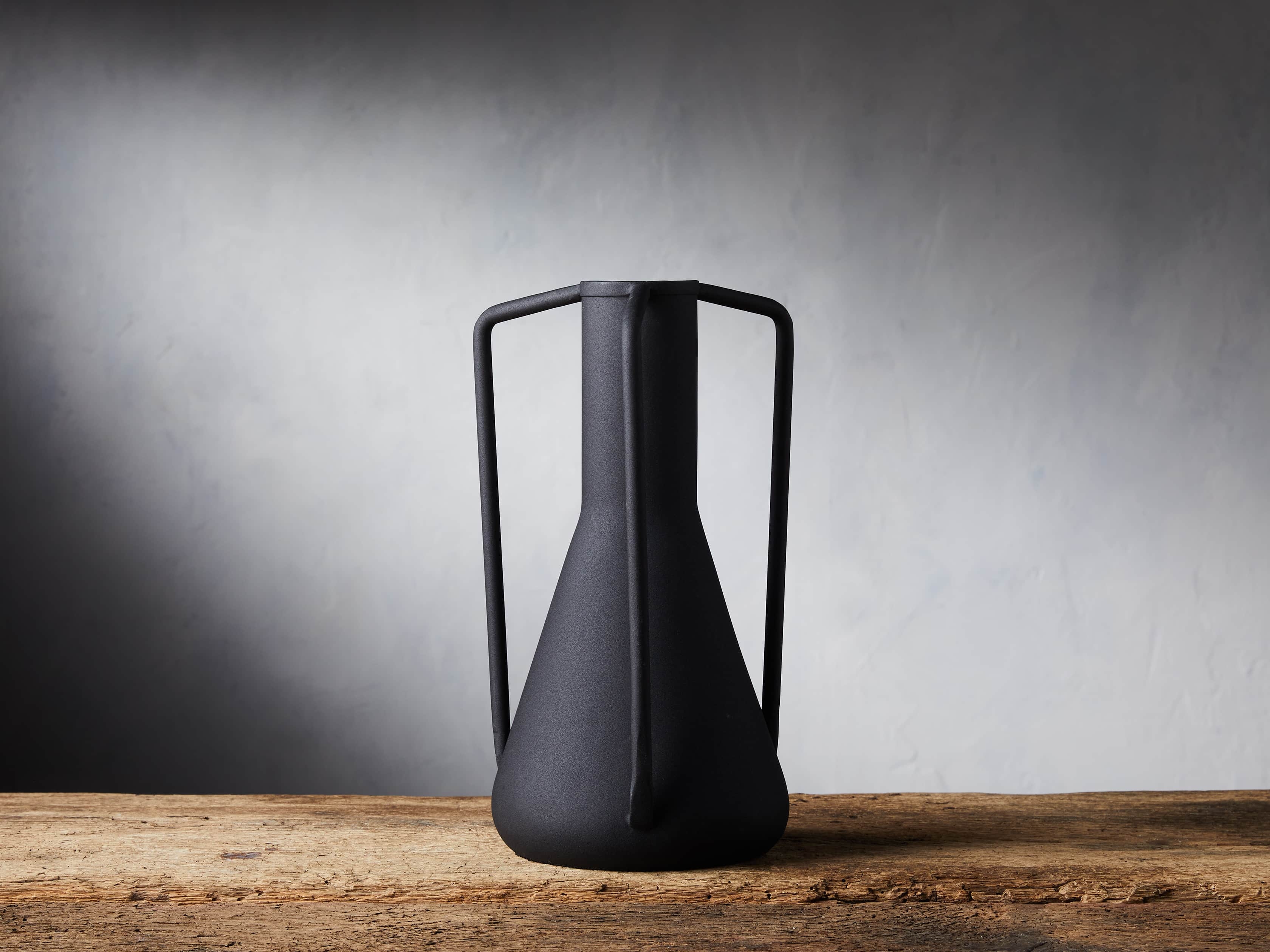 Modern Metal Vase in Iron Small Black - Image 0