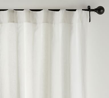 Custom Belgian Flax Linen Curtain, 96 x 58", Classic Ivory - Image 1