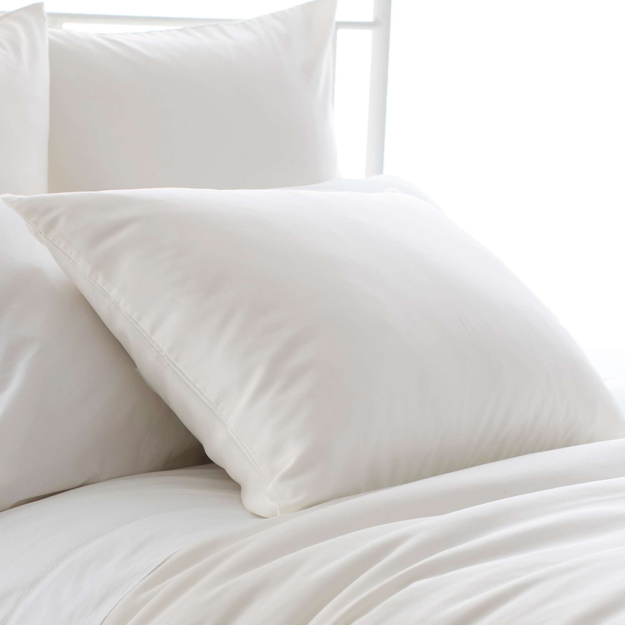 Silken Solid Ivory Sham - Image 0