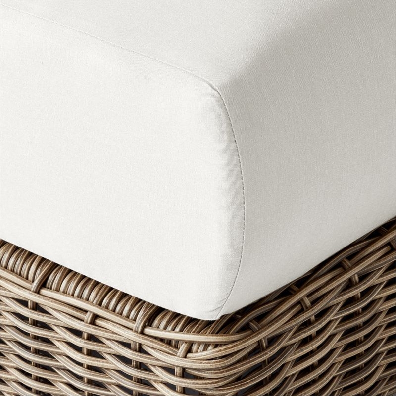 Maylin All-Weather Rattan Outdoor Armless Chair with Warm White Sunbrella® Cushions - Image 4