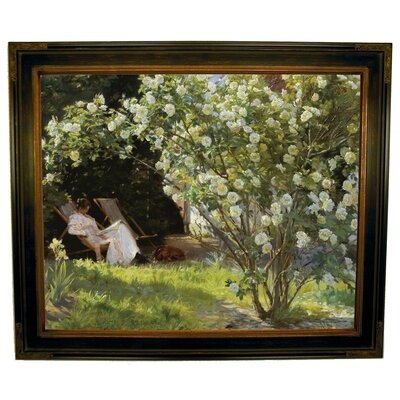 'Roses. Marie Krøyer Seated in the Deckchair in the Garden' Picture Frame Print on Canvas - Image 0